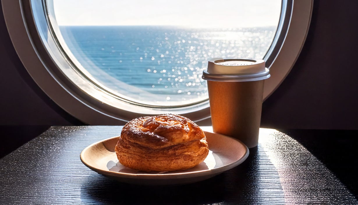 Danish pastry and a cup of coffee