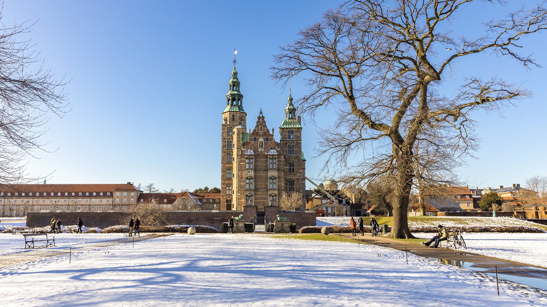 Rosenborg castle in Copenhagen in winter