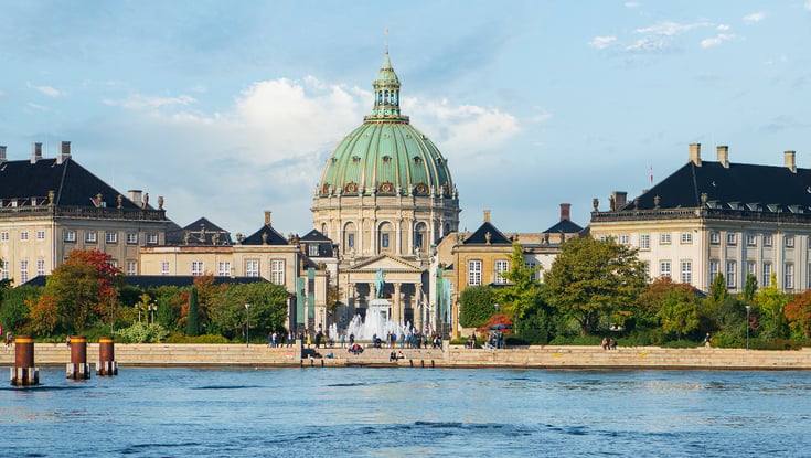 Amalienborg castle during summertime