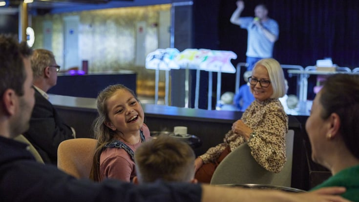 Family entertained by competition