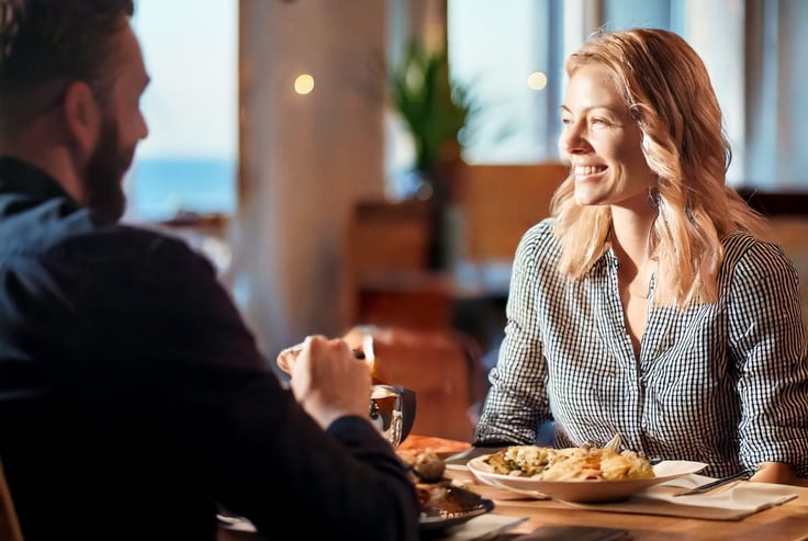 Couple enjoying a meal
