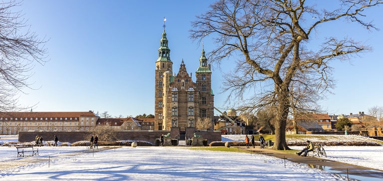 Rosenborg castle in Copenhagen in winter