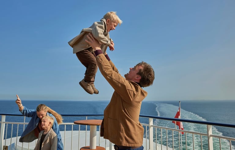 family on deck