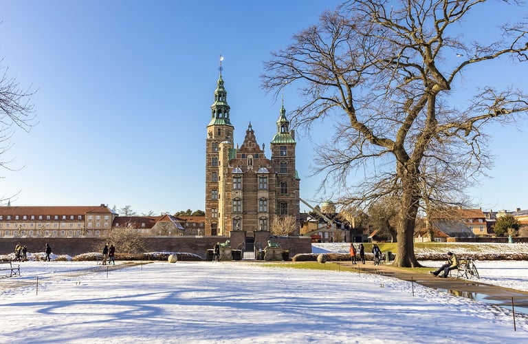Rosenborg castle in Copenhagen in winter